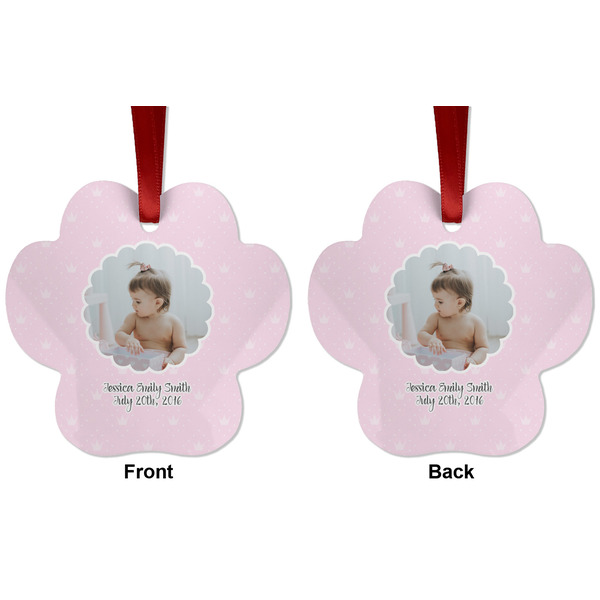 Baby Girl Photo Metal Paw Ornament - Front and Back
