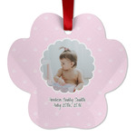 Baby Girl Photo Metal Paw Ornament - Double Sided