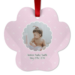 Baby Girl Photo Metal Paw Ornament - Double Sided