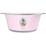Baby Girl Photo Stainless Steel Dog Bowl - Large