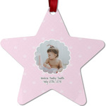 Baby Girl Photo Metal Star Ornament - Double Sided