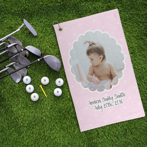 Baby Girl Photo Microfiber Golf Towels - LIFESTYLE