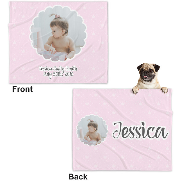 Baby Girl Photo Microfleece Dog Blanket - Large- Front & Back