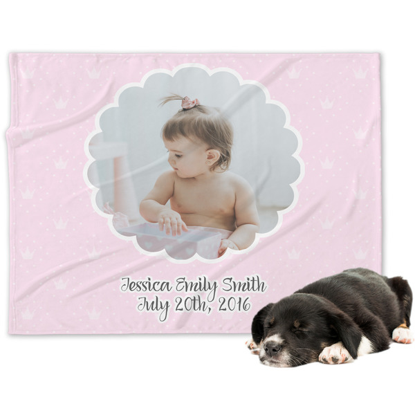Custom Baby Girl Photo Dog Blanket - Large