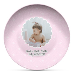 Baby Girl Photo Microwave Safe Plastic Plate - Composite Polymer (Personalized)