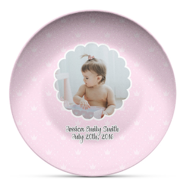 Custom Baby Girl Photo Microwave Safe Plastic Plate - Composite Polymer (Personalized)