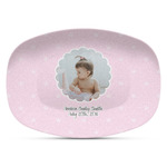 Baby Girl Photo Plastic Platter - Microwave & Oven Safe Composite Polymer (Personalized)