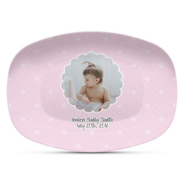 Custom Baby Girl Photo Plastic Platter - Microwave & Oven Safe Composite Polymer (Personalized)