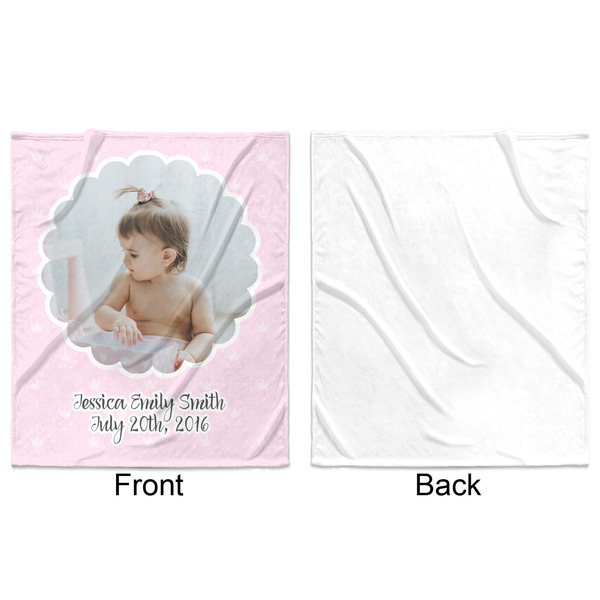 Baby Girl Photo Minky Blanket - 50"x60" - Single Sided - Front & Back