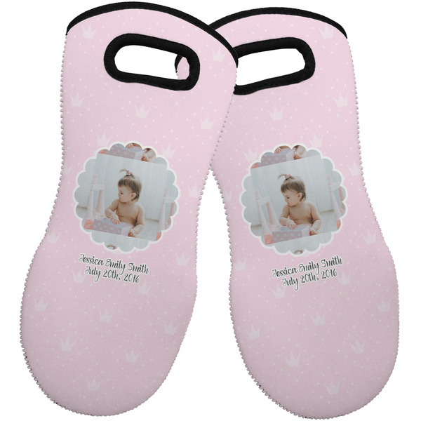 Baby Girl Photo Neoprene Oven Mitt -Set of 2 - Front