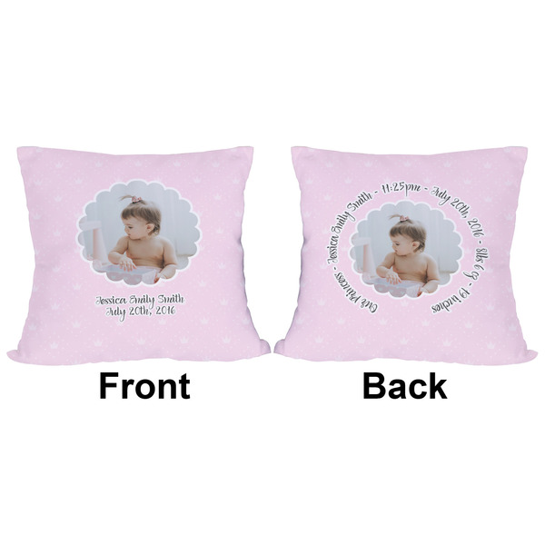 Baby Girl Photo Outdoor Pillow - 16x16