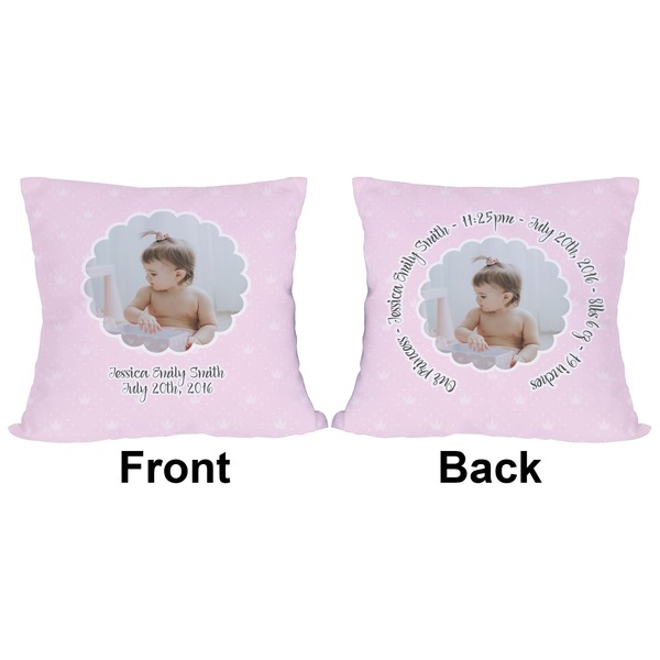 Baby Girl Photo Outdoor Pillow - 18x18