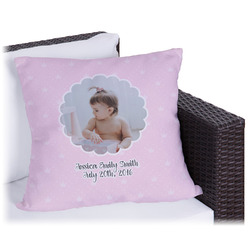 Baby Girl Photo Outdoor Pillow (Personalized)