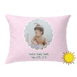 Baby Girl Photo Outdoor Throw Pillow (Rectangular) (Personalized)