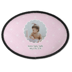 Baby Girl Photo Iron On Oval Patch