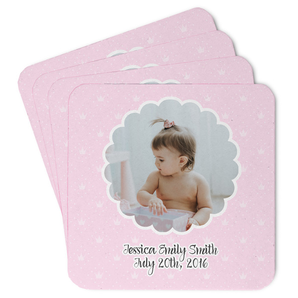 Custom Baby Girl Photo Paper Coasters
