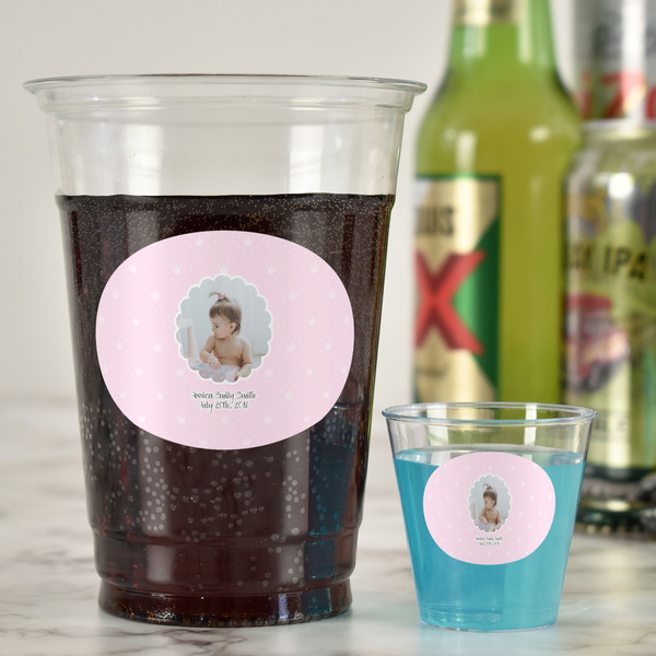 Baby Girl Photo Party Cups - 16oz - In Context