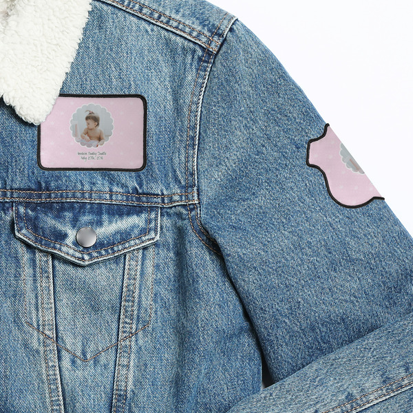 Baby Girl Photo Patches Lifestyle Jean Jacket Detail