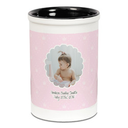 Baby Girl Photo Ceramic Pencil Holders - Black