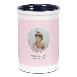 Baby Girl Photo Ceramic Pencil Holders - Blue