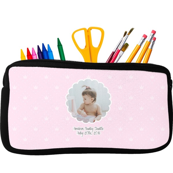 Custom Baby Girl Photo Neoprene Pencil Case - Small