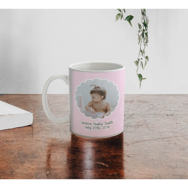 Baby Girl Photo Personalized Coffee Mug - Lifestyle