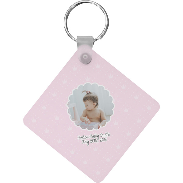 Custom Baby Girl Photo Diamond Plastic Keychain