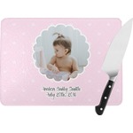 Baby Girl Photo Rectangular Glass Cutting Board (Personalized)