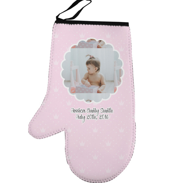 Baby Girl Photo Personalized Oven Mitt - Left