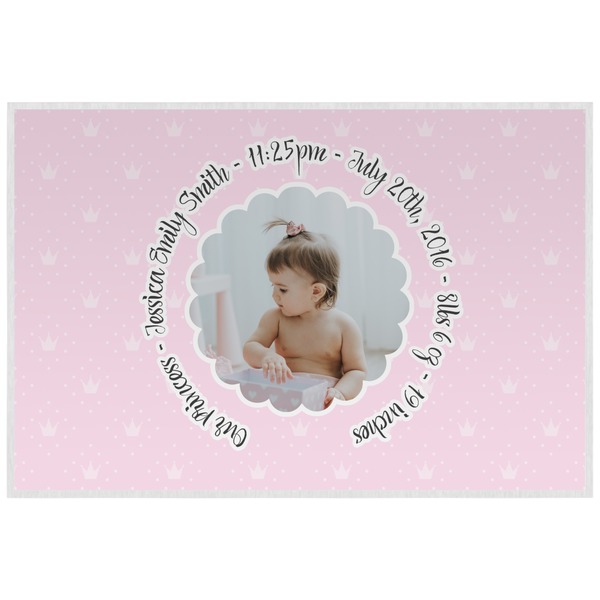 Baby Girl Photo Personalized Placemat (Back)