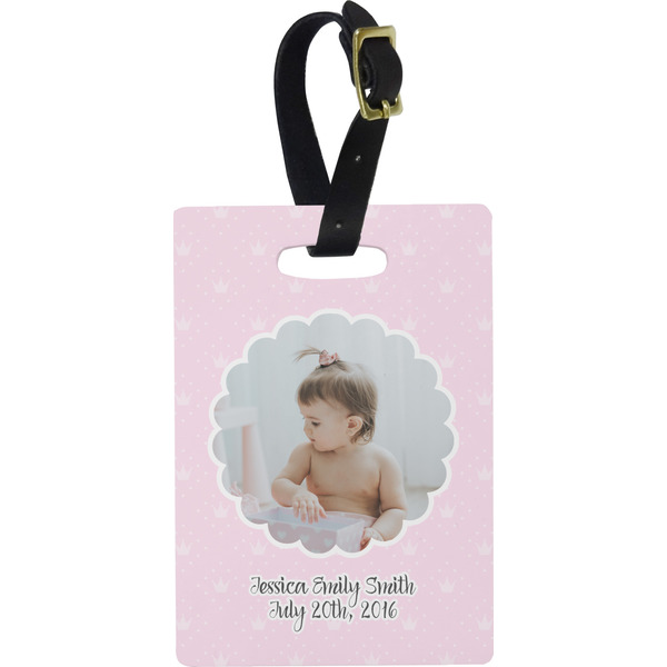 Custom Baby Girl Photo Plastic Luggage Tag - Rectangular