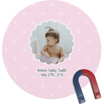 Baby Girl Photo Round Fridge Magnet