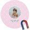 Baby Girl Photo Personalized Round Fridge Magnet