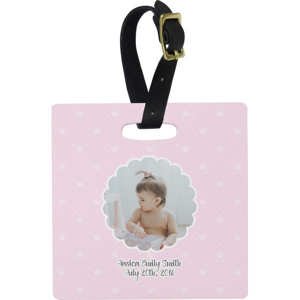 Baby Girl Photo Personalized Square Luggage Tag