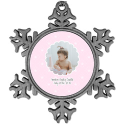 Baby Girl Photo Vintage Snowflake Ornament