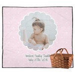 Baby Girl Photo Outdoor Picnic Blanket (Personalized)