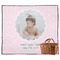 Baby Girl Photo Picnic Blanket - Flat - With Basket