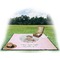 Baby Girl Photo Picnic Blanket - with Basket Hat and Book - in Use