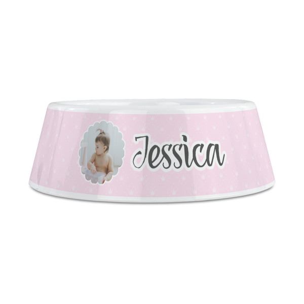 Baby Girl Photo Plastic Dog Bowls - Medium - FRONT