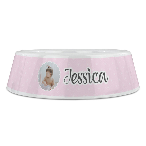 Baby Girl Photo Plastic Pet Bowls - Large - FRONT