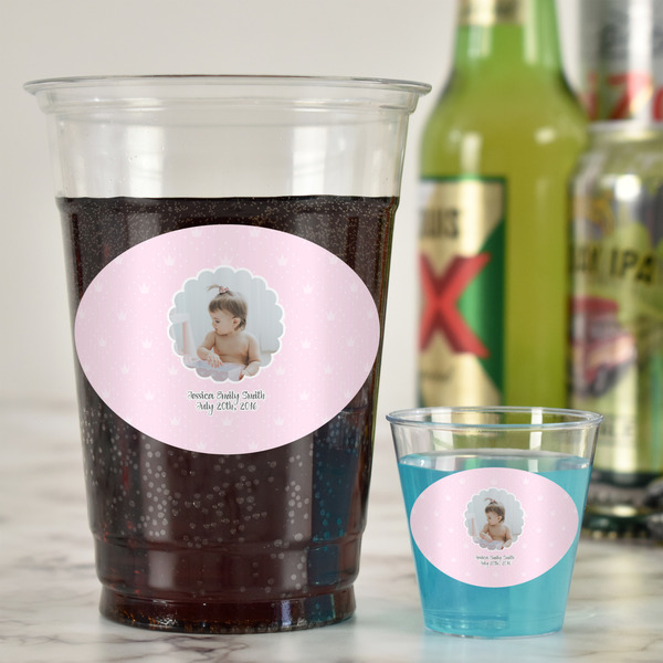 Baby Girl Photo Plastic Shot Glasses - In Context