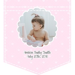 Baby Girl Photo Iron On Faux Pocket (Personalized)