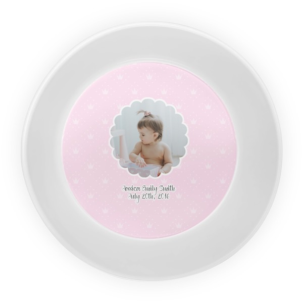 Baby Girl Photo Melamine Bowl - Center
