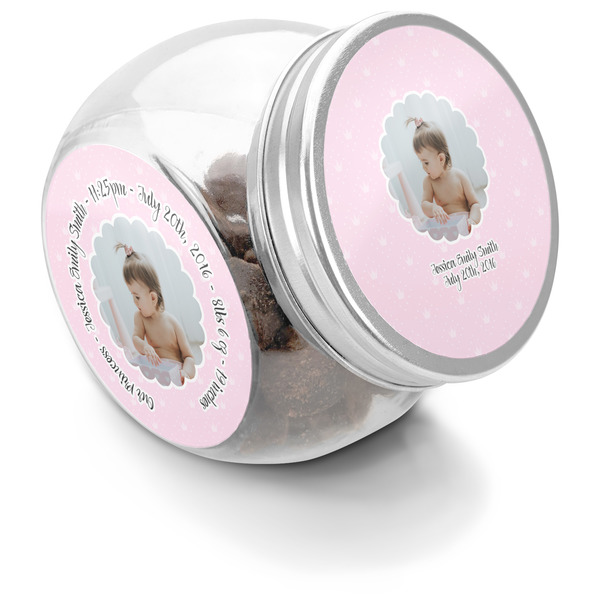 Custom Baby Girl Photo Puppy Treat Jar (Personalized)