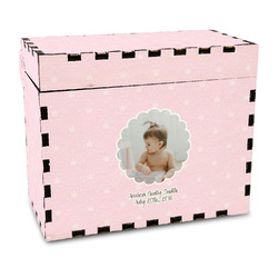Baby Girl Photo Wood Recipe Box - Full Color Print