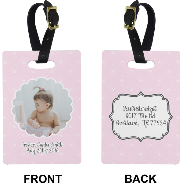 Baby Girl Photo Rectangle Luggage Tag (Front + Back)