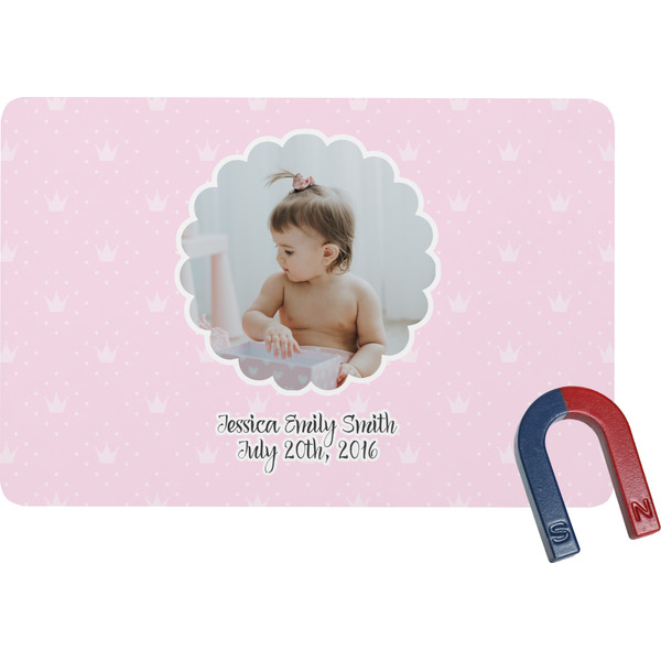 Custom Baby Girl Photo Rectangular Fridge Magnet (Personalized)