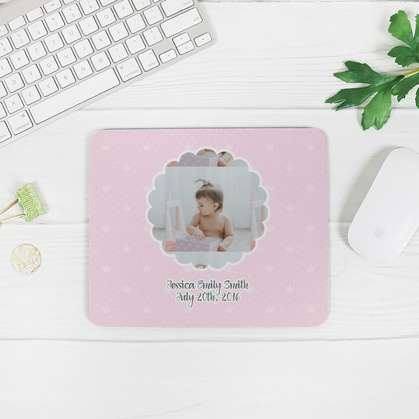 Baby Girl Photo Rectangular Mouse Pad - LIFESTYLE 2