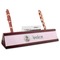 Baby Girl Photo Red Mahogany Nameplates with Business Card Holder - Angle