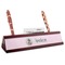 Baby Girl Photo Red Mahogany Nameplate with Business Card Holder (Personalized)